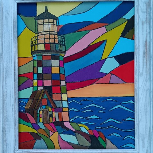 Stain Glass Light House - Picture 1 of 1